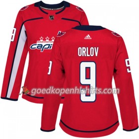 Washington Capitals Dmitry Orlov 9 Adidas 2017-2018 Rood Authentic Shirt - Dames